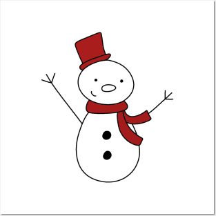 Snowman Drawing Posters and Art